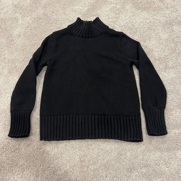 J Crew‎ Women's 100% Cotton Chunky Turtleneck Sweater in Black Size XS - Picture 7 of 9
